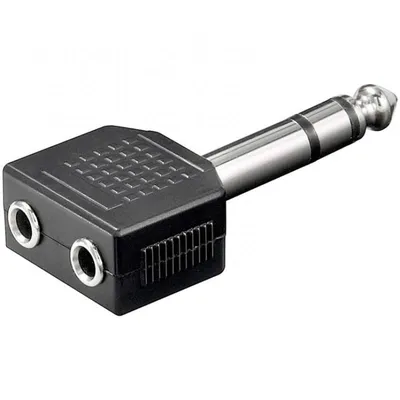 Goobay Audio-Adapter Klinke 6,35mm auf 2x Klinke 3,5mm Stecker/Buchse Schwarz