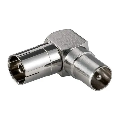 Goobay 90° Koaxial-Antennenadapter Stecker/Buchse Grau
