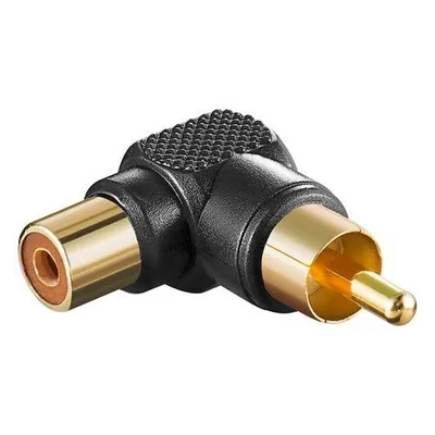 Goobay Abgewinkelter Cinch-Buchse/Stecker Stereo-Audioadapter Schwarz