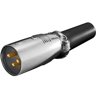Goobay XLR-Stecker, 3-poliger Stecker, Grau