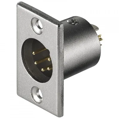 Goobay Mikrofon-Einbaustecker XLR 5pol Stecker Grau
