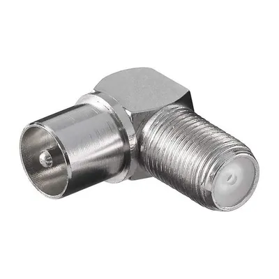 Goobay Antennenadapter 90° BNC-F auf Koax Buchse/Stecker Grau