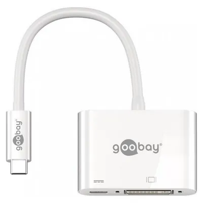 Goobay DVI/PD auf USB-C Adapterkabel 15cm Weiß