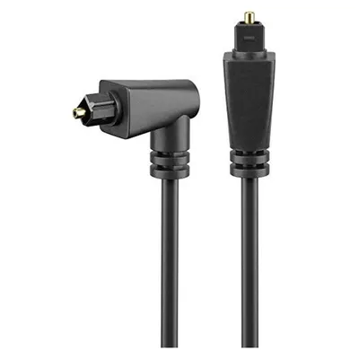 Goobay Abgewinkeltes Extreme Optisches Audiokabel, Toslink Stecker/Stecker, 1m, Schwarz