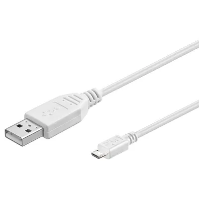 Goobay USB 2.0 auf Micro USB Kabel Stecker/Stecker 1m Weiß
