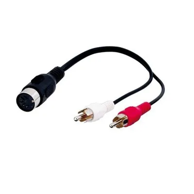 Goobay Audiokabel DIN 5pol Buchse auf 2x Cinch Stecker 20cm Schwarz