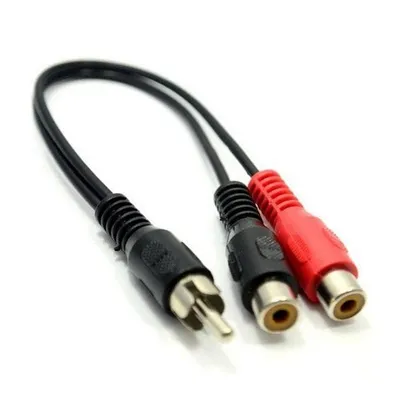 Goobay Cinch auf 2xCinch Stecker/Buchse Audiokabel 20cm Schwarz