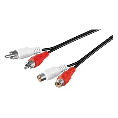 Goobay Kabel 2xCinch Stecker/Buchse 2,5m Schwarz