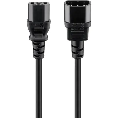Verlängerungskabel Goobay 2 m IEC C14 zu IEC C13 schwarz