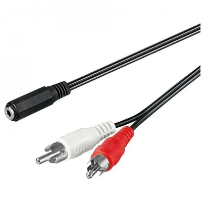 Goobay Audiokabel 2xCinch auf 3,5mm Klinke Stecker/Buchse 25cm Schwarz