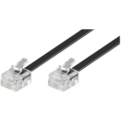 Goobay RJ11 Telefonkabel Stecker/Stecker 15m Schwarz 6P4C M-M 15 M Schwarz