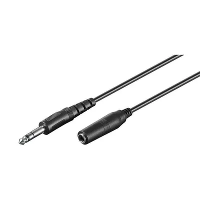 Goobay Stereo-Audiokabel Klinke 6,35 Stecker/Buchse 5 m Schwarz