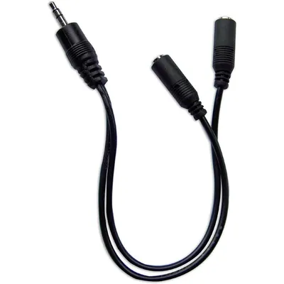 Goobay Adapterkabel Klinke 3,5mm auf 2x Klinke 3,5mm Stecker/Buchse 20cm Schwarz