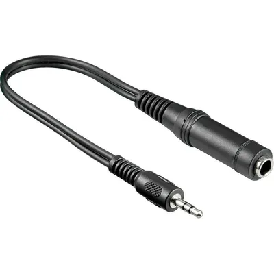 Goobay Stereo Audiokabel Klinke 6,35mm auf Klinke 3,5mm Buchse/Stecker 20cm Schwarz