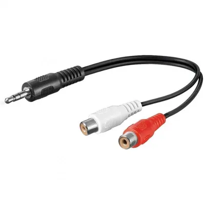 Goobay Audiokabel 2xCinch auf 3,5mm Klinke Buchse/Stecker 25cm Schwarz