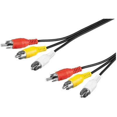 Goobay AVK 354-1000 10.0m Composite-Video-Kabel 10 m 3 x RCA