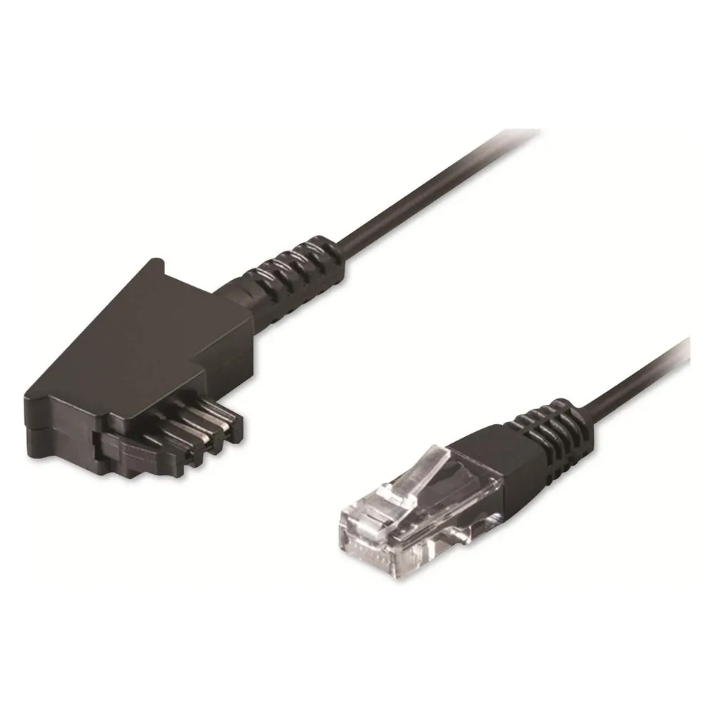 Goobay Kabel TAE-F auf RJ-45 Stecker/Stecker 15m Schwarz