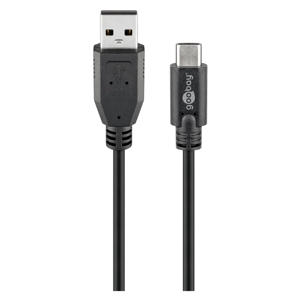 USB-Kabel Goobay 55469 3 m USB-C auf USB-A Schwarz Schnellladung