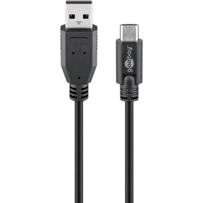USB-Kabel Goobay 55469 3 m USB-C auf USB-A Schwarz Schnellladung