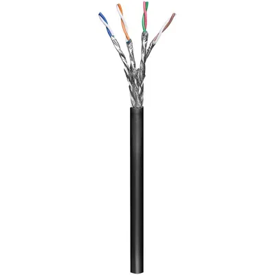 Netzwerkkabel Goobay CAT 6 S/FTP 100 m Schwarz