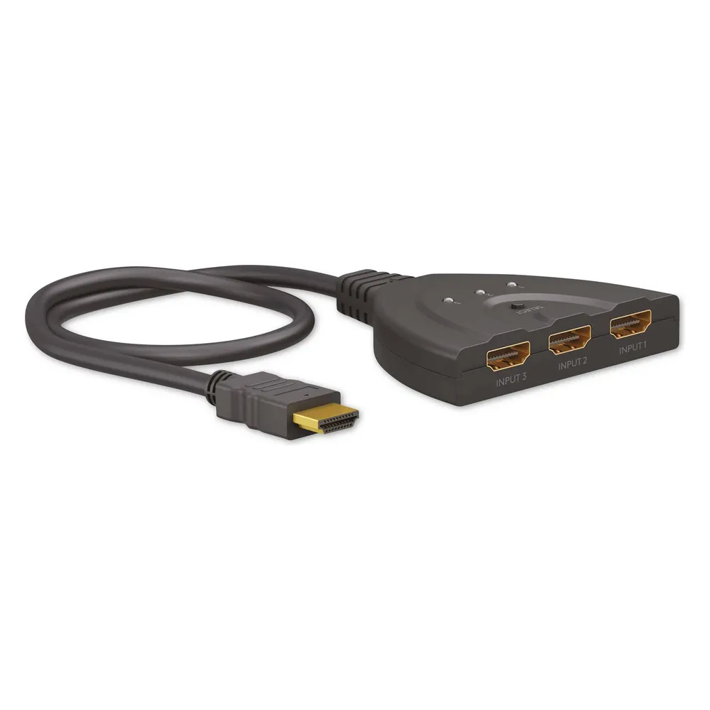 Video-Switch Goobay 58487 HDMI 3 Eingänge 1 Ausgang 4K ARC 0.58m