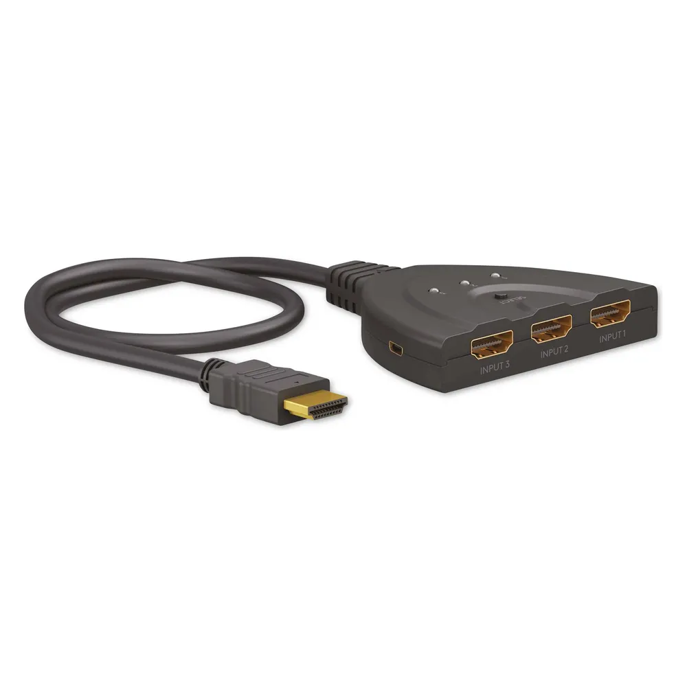 HDMI Umschalter Goobay 58488 3-in-1 4K@60Hz HDCP2.2 manuell kompakt