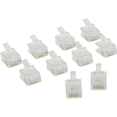 Goobay RJ12-Stecker Transparent Packung mit 10 Einheiten