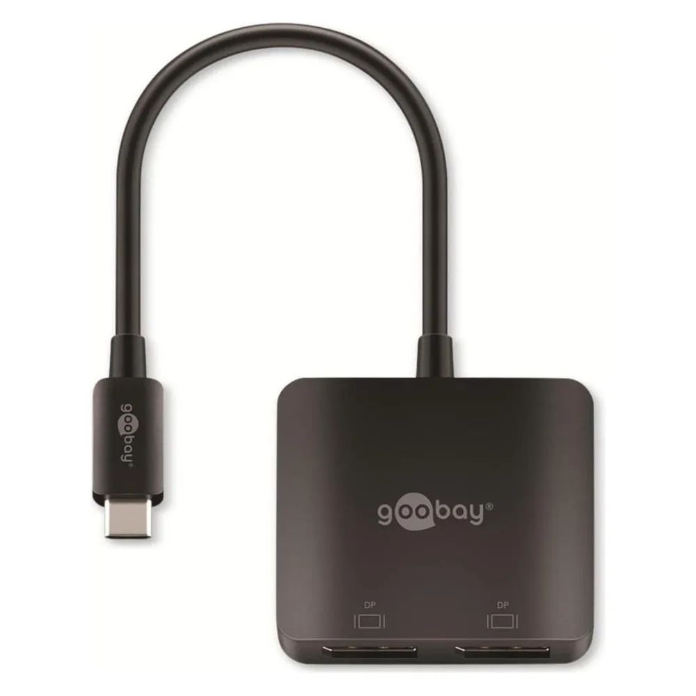 Adapter Goobay 60171 USB-C auf 2x DisplayPort HDR 8K 4K HDCP Schwarz