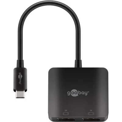 Adapter Goobay 60171 USB-C auf 2x DisplayPort HDR 8K 4K HDCP Schwarz
