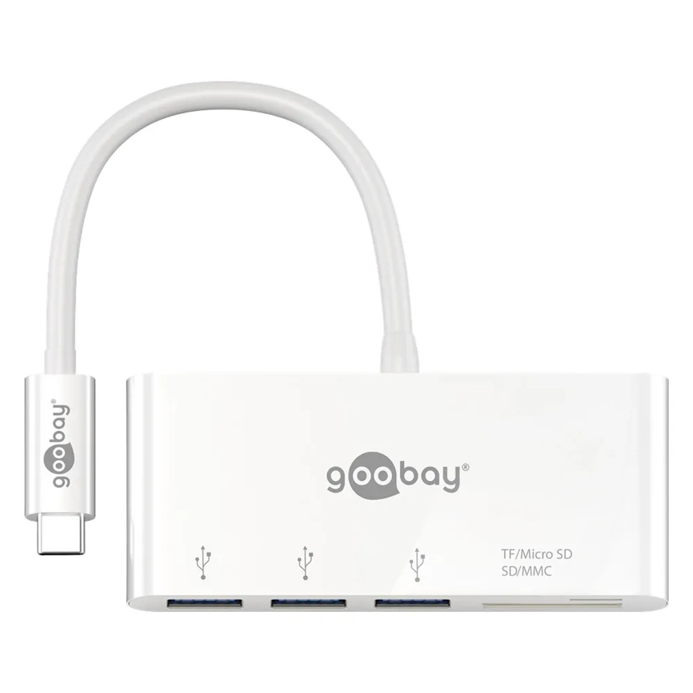 Kartenleser Goobay 62097 USB 3.2 Type-C 3x USB 3.0 Weiss
