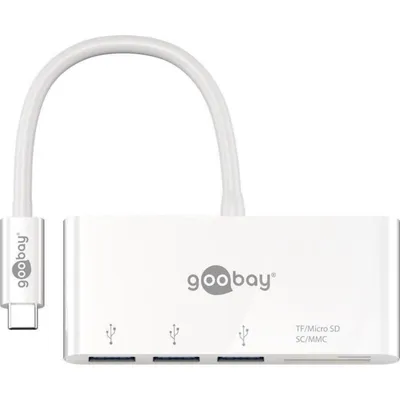 Kartenleser Goobay 62097 USB 3.2 Type-C 3x USB 3.0 Weiss