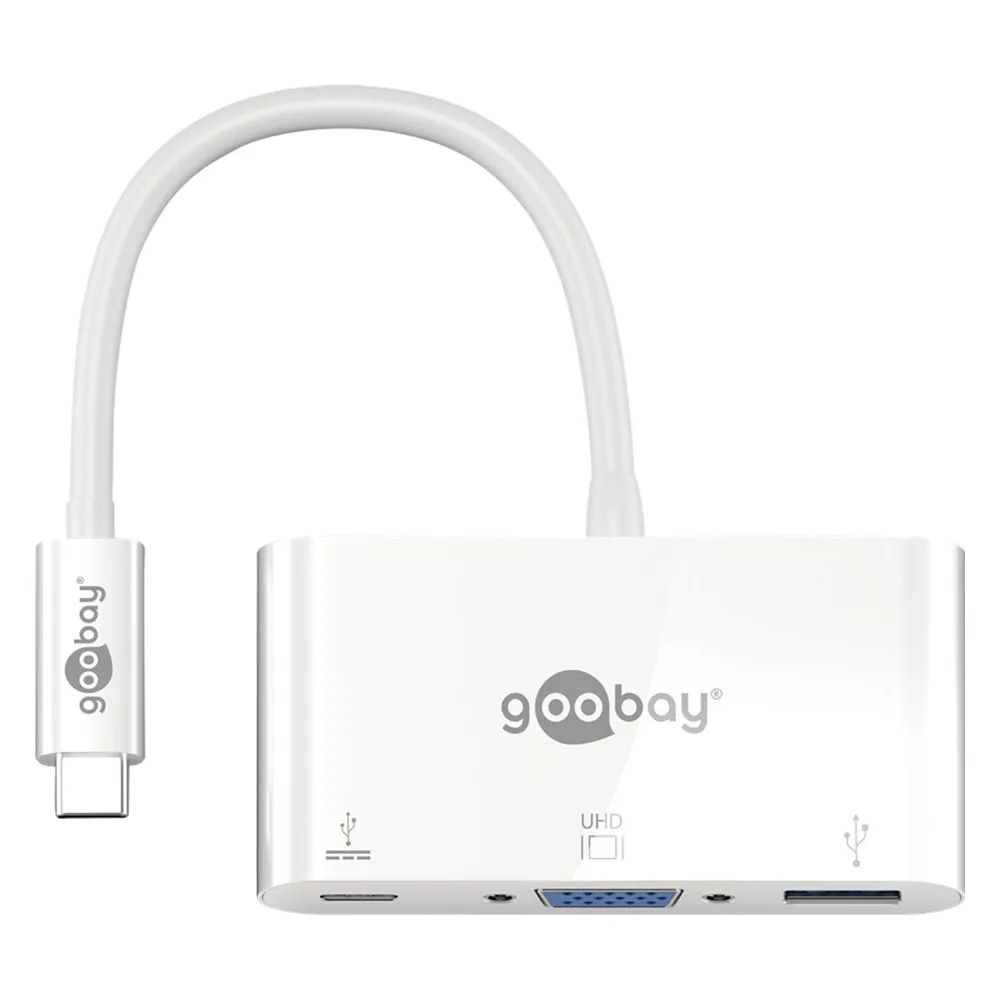 Adapter Goobay 62100 USB-C zu VGA USB-A Weiß 0