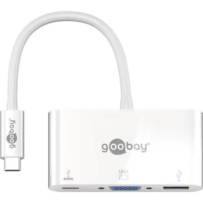 Adapter Goobay 62100 USB-C zu VGA USB-A Weiß 0,15 m