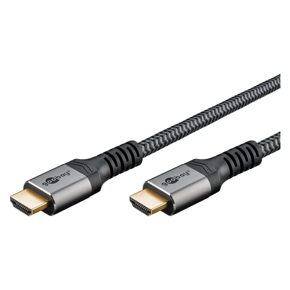 HDMI-Kabel Goobay 65260 2.1 8K 1 m Schwarz Silber vergoldete Stecker