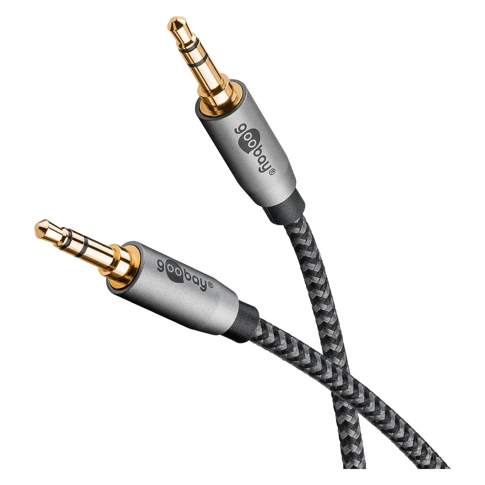 Goobay Audio Verbindungskabel AUX, 3,5 mm stereo, 2 m, Sharkskin Grey