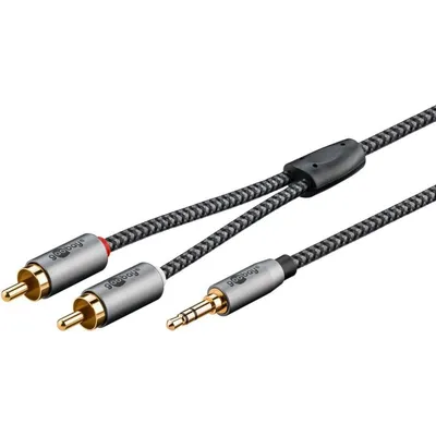 Audio-Kabel Goobay 3,5mm Stecker zu 2 x RCA Stecker 0,5 m