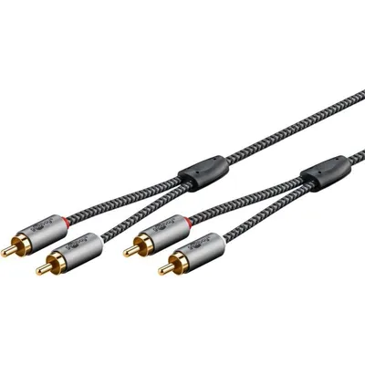 Audio-Kabel RCA Goobay 65295 5 m Schwarz/Silber