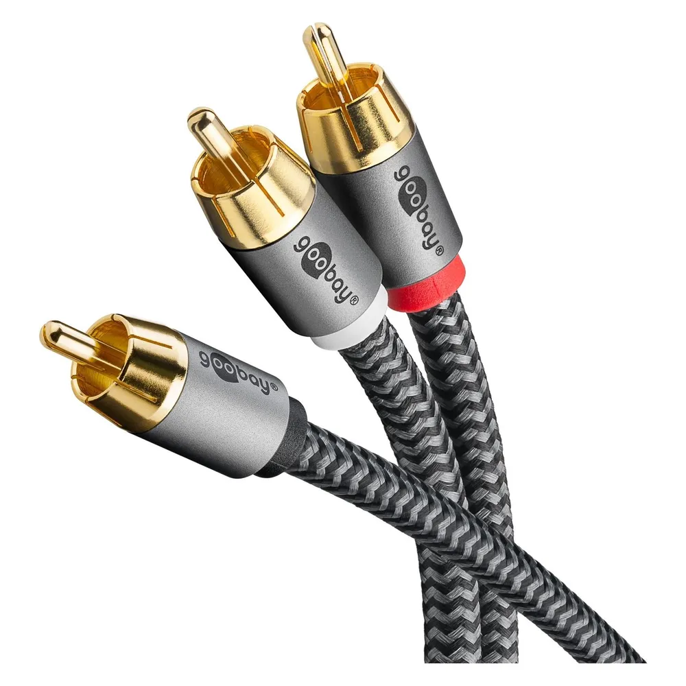Goobay Cinch Y-Kabel, 10 m, Sharkskin Grey