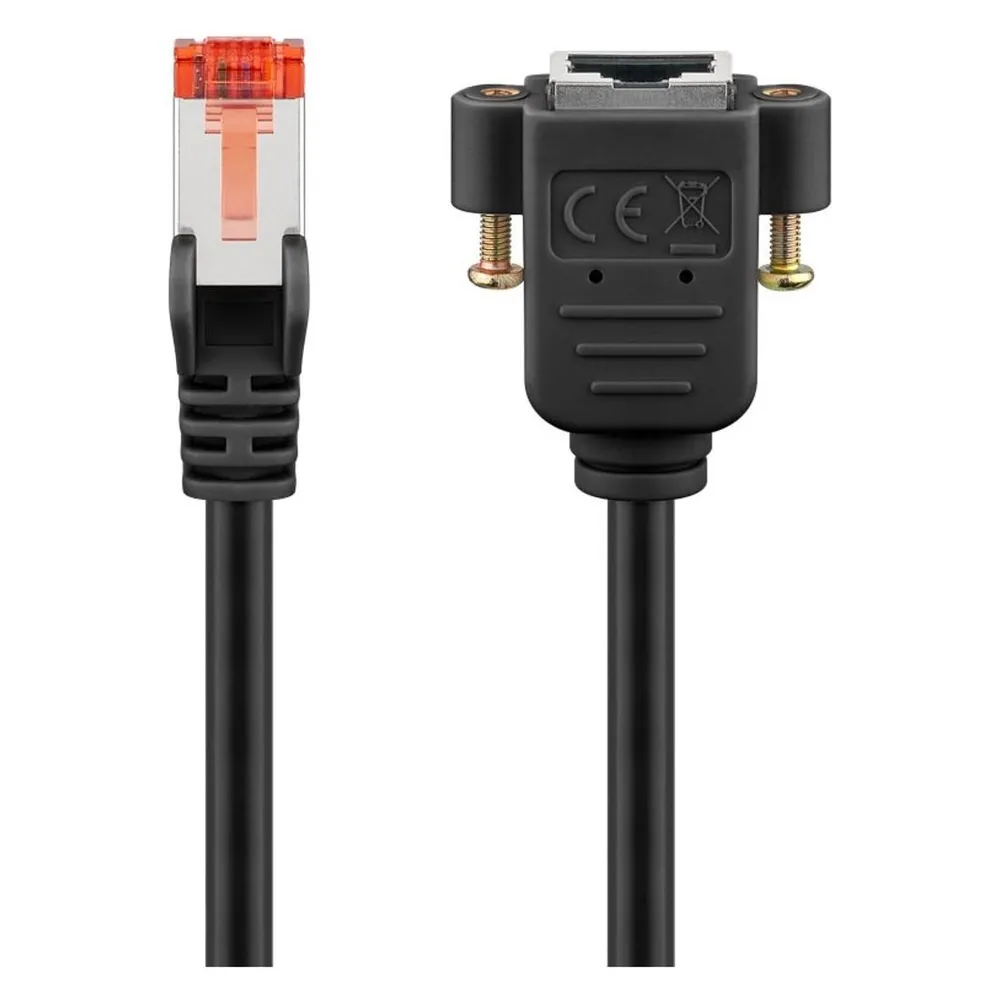 Goobay CAT 6 Verlängerungskabel, S/FTP PiMF, schwarz (S/FTP, CAT6, 2 m)