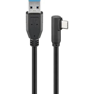 Kabel Goobay 66502 USB-A auf USB-C 1,5 m 90 Grad Schwarz