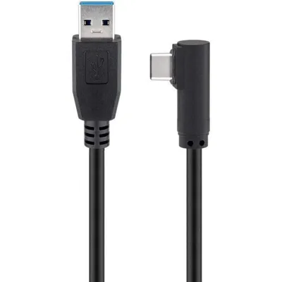 Goobay Winkelkabel USB-C auf USB 3.0 Stecker/Stecker 2 m Schwarz
