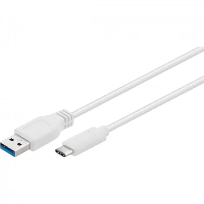 Goobay USB-auf-USB-C-Stecker/Stecker-Kabel, 1 m, Weiß