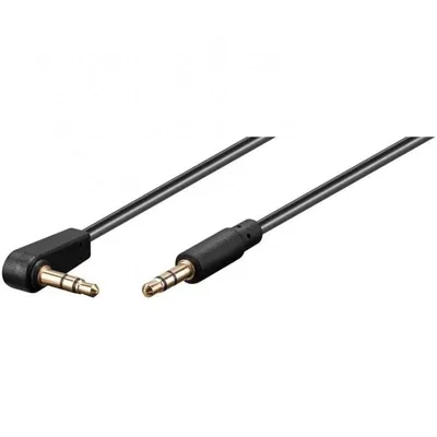 Goobay abgewinkeltes Stereo-Audiokabel, Klinke, 3,5 mm, Stecker/Stecker, 1 m, Schwarz