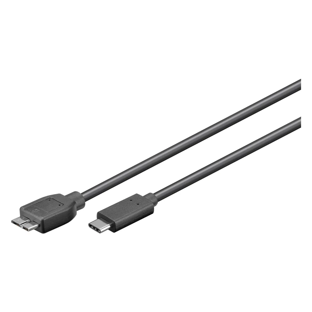 Goobay Kabel USB-C auf Micro USB B 3.0 Stecker/Stecker 50 cm Schwarz