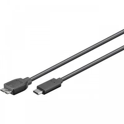 Goobay Kabel USB-C auf Micro USB B 3.0 Stecker/Stecker 50 cm Schwarz