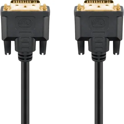 DVI-Kabel Goobay 69210 3m DVI-I Stecker 24+5 vergoldet Schwarz