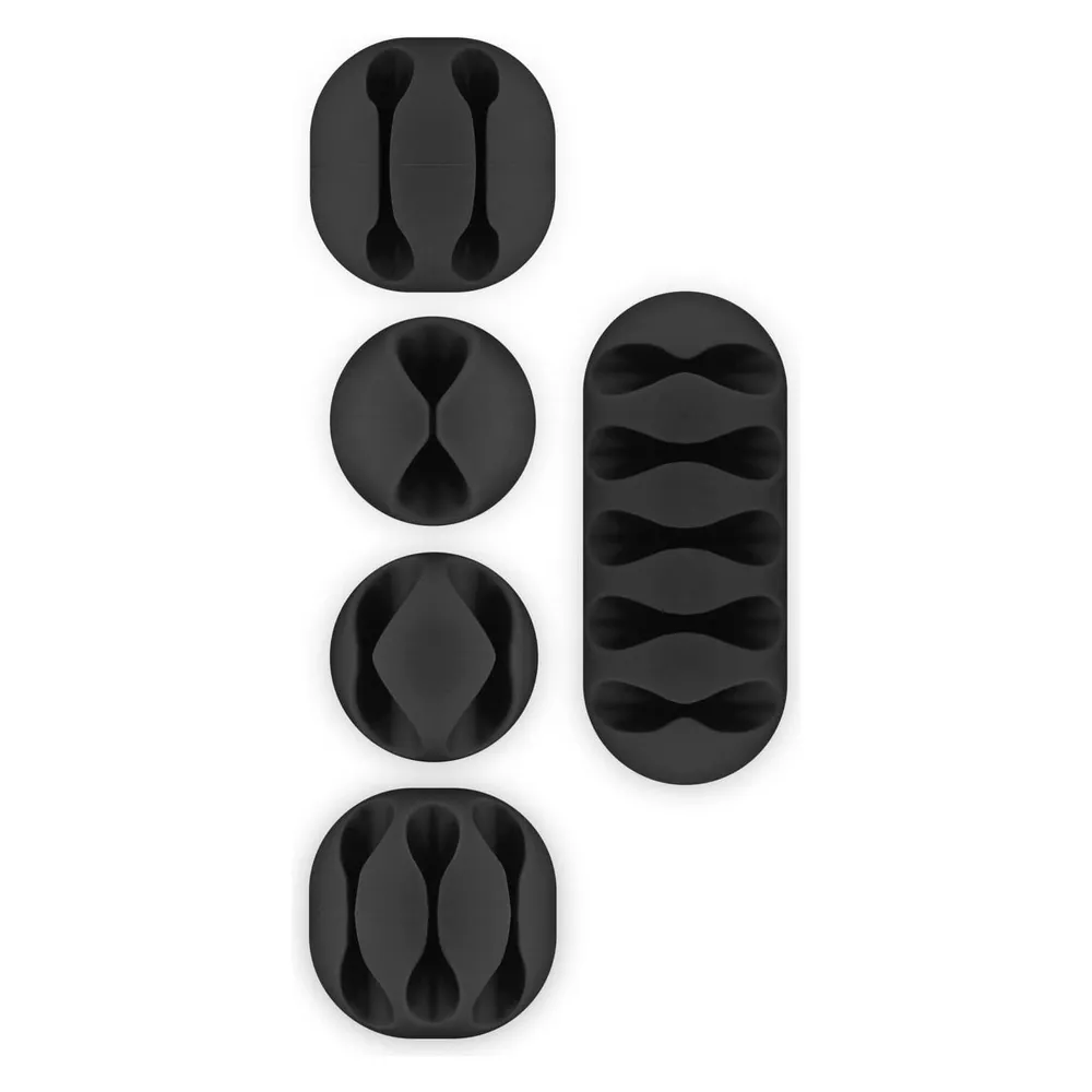 Kabelclip Goobay 70683 Schwarz Selbstklebend Set für Schreibtisch Wand