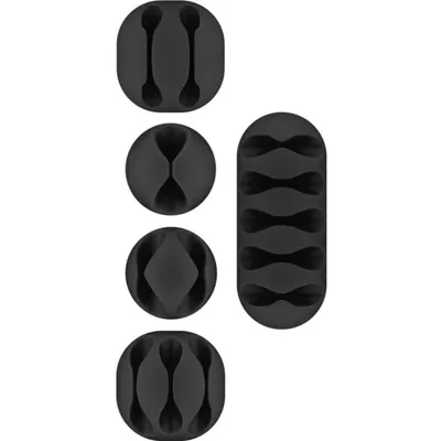 Kabelclip Goobay 70683 Schwarz Selbstklebend Set für Schreibtisch Wand