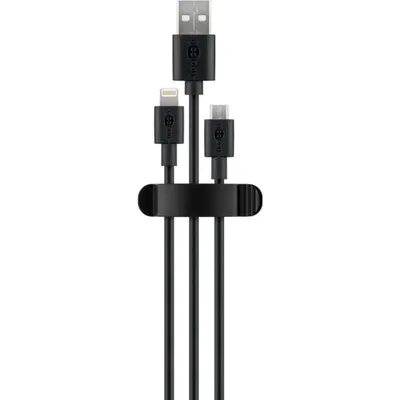 Kabelclip Goobay 70685 Schwarz 3er-Set Selbstklebend bis 10,3 mm