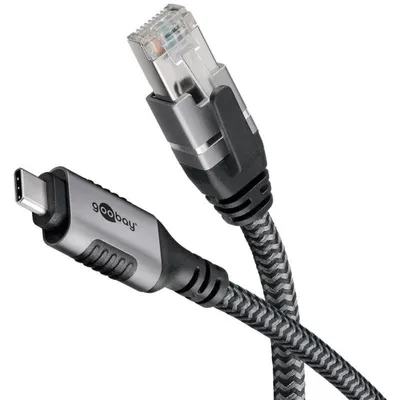 Kabeladapter Goobay 70754 USB C auf RJ-45 10 m F/UTP Cat6
